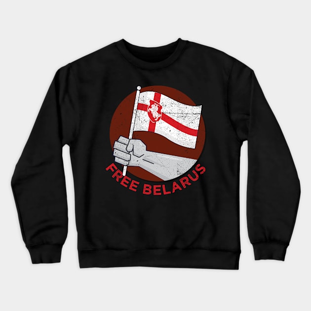 Free Belarus Vintage White Red Old Flag Pagonya Bealarusian Crewneck Sweatshirt by MintaApparel